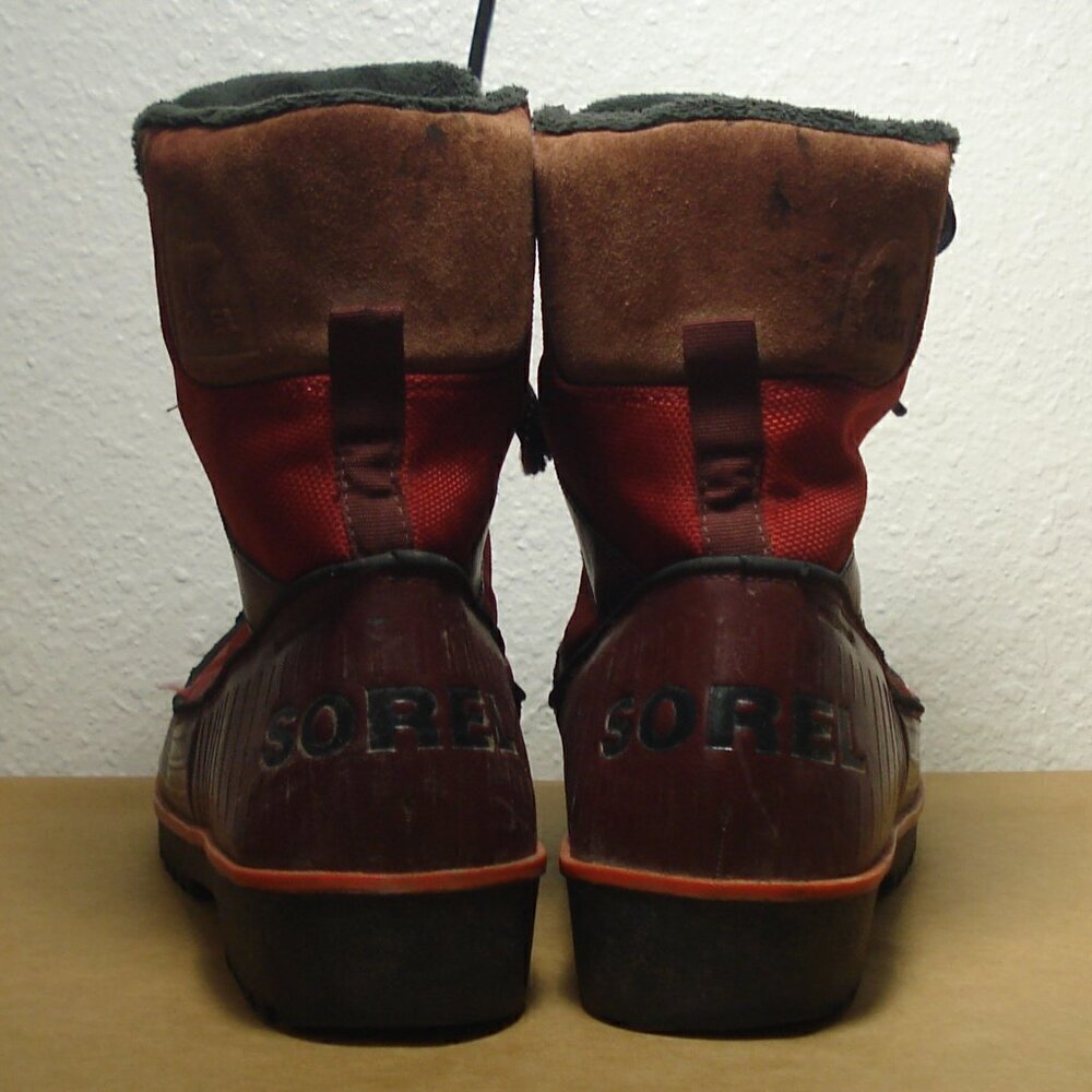 SOREL Tivoli II Boots Women's Size 10.5 Red Dahlia Black Lace Up Winter Shoe - Picture 5 of 12